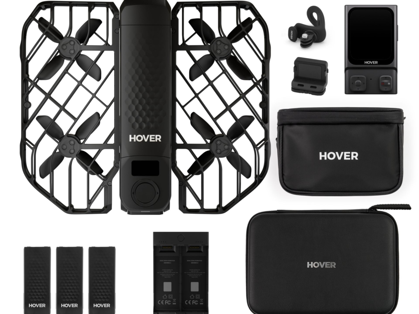 HOVERAir X1 Pro Ultimate Cycling Kit dron černý obsah balení.jpg