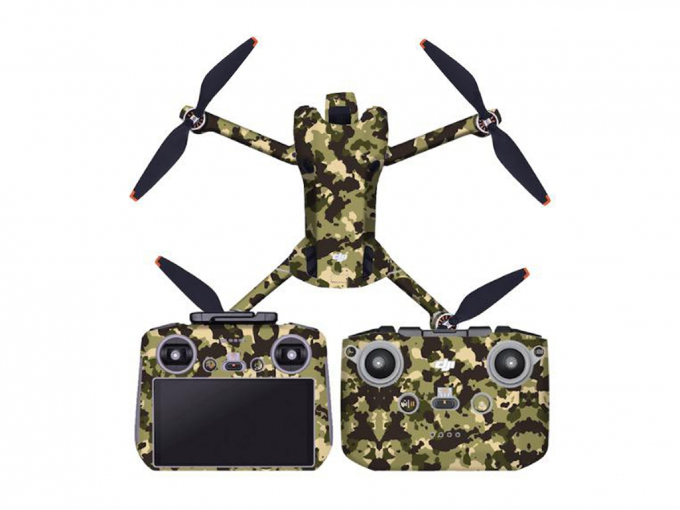 Camouflage polep na vrchní část dronu DJI Mini 4 Pro + RC 2