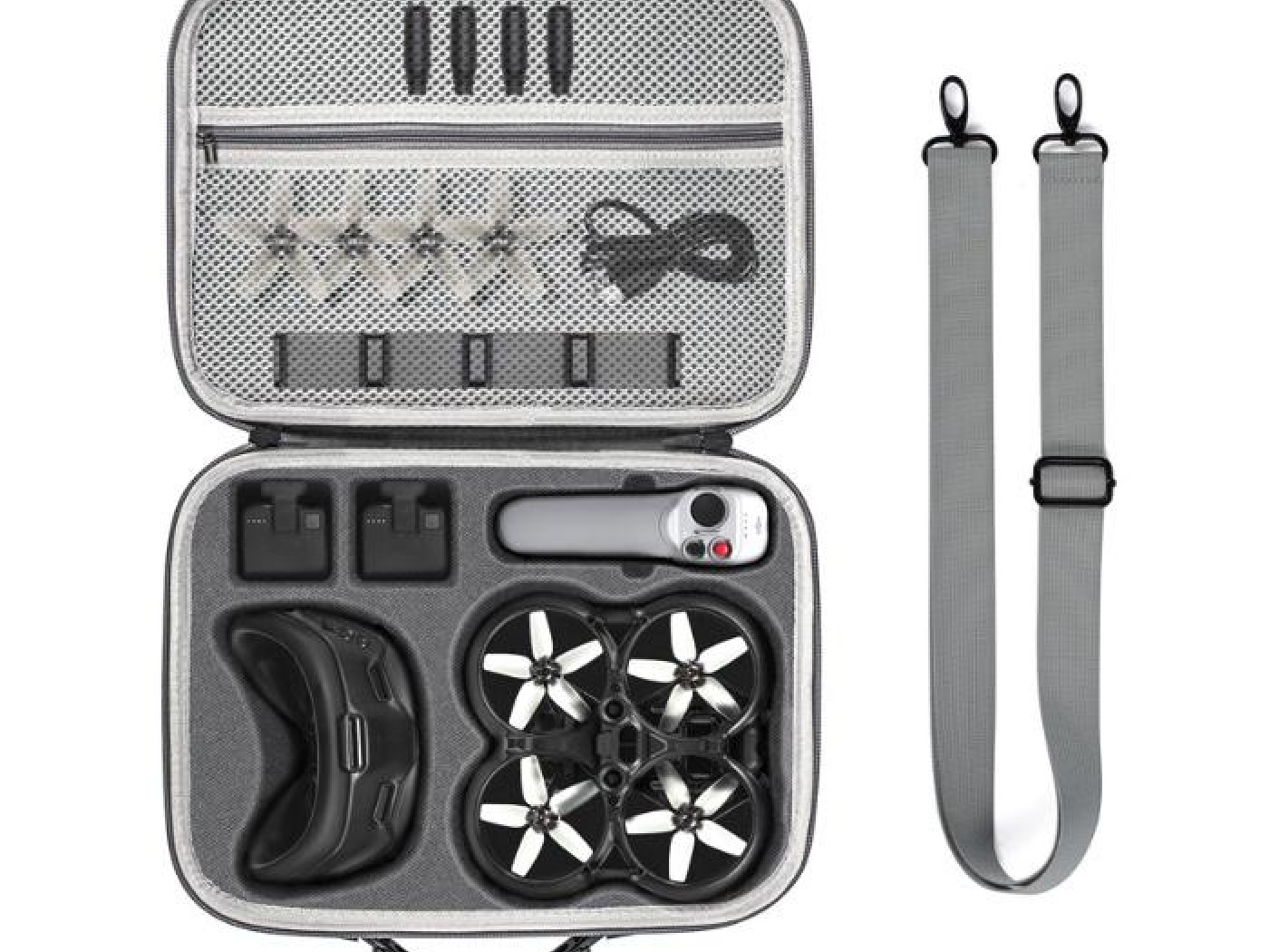 Šedé pouzdro na dron DJI Avata a FPV Goggles V2