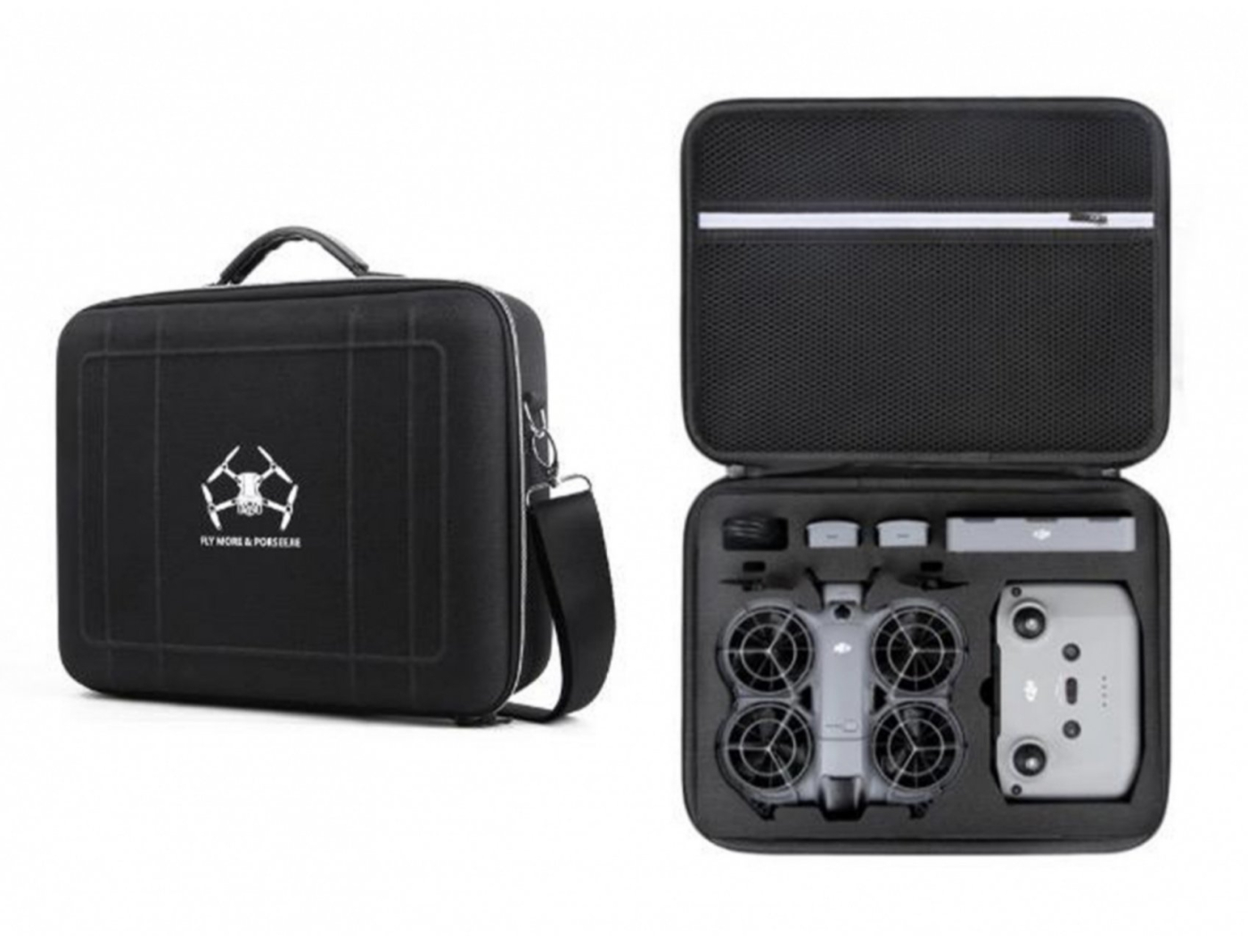 Černé velké nylonové pouzdro přes rameno pro dron DJI Neo 2 (DJI RC-N3)