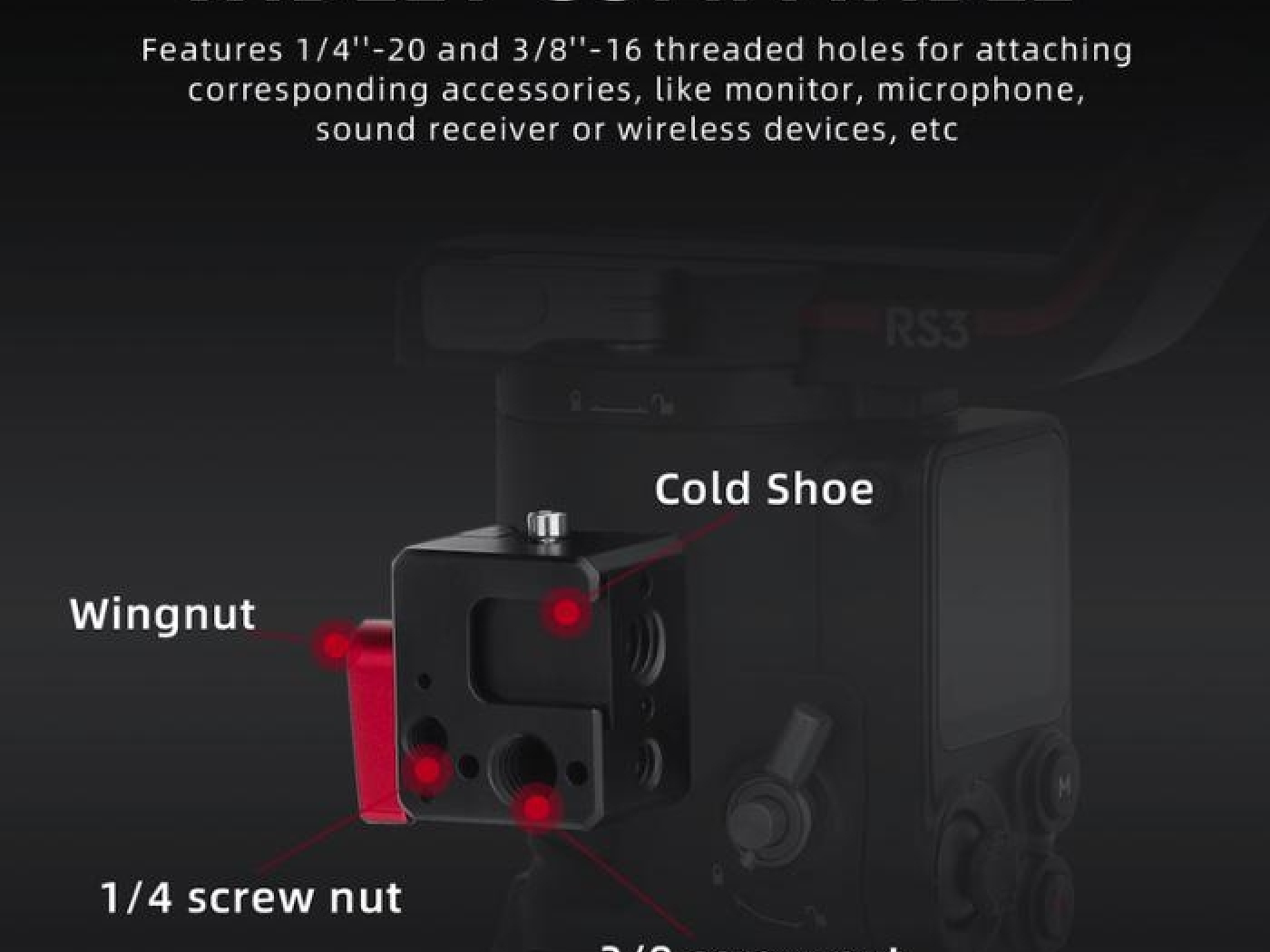 CNC adaptér pro stabilizátor DJI RS 3 / RS 3 Pro / RS 3 mini