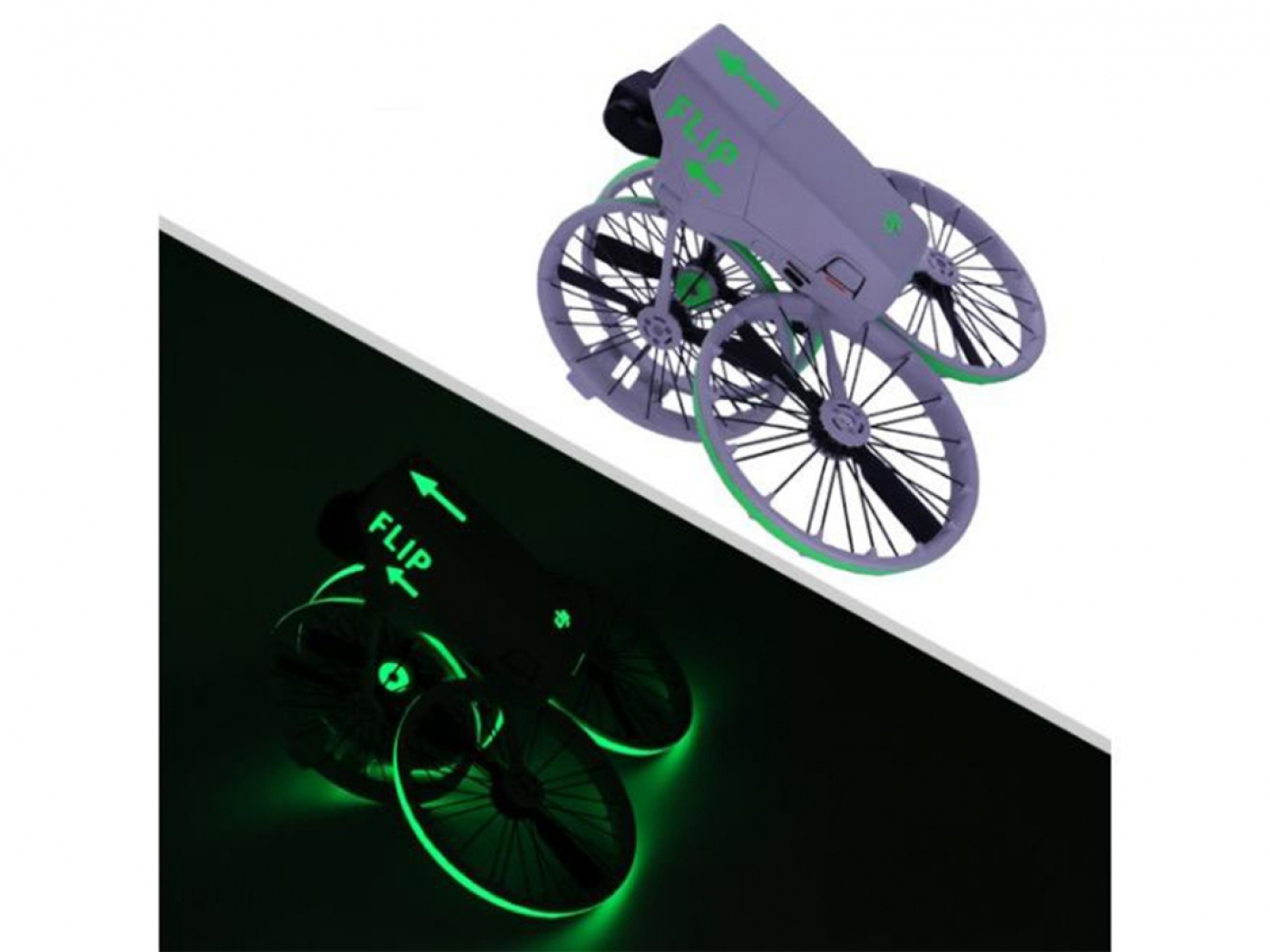 Luminiscenční samolepka na dron DJI Flip (zelená)