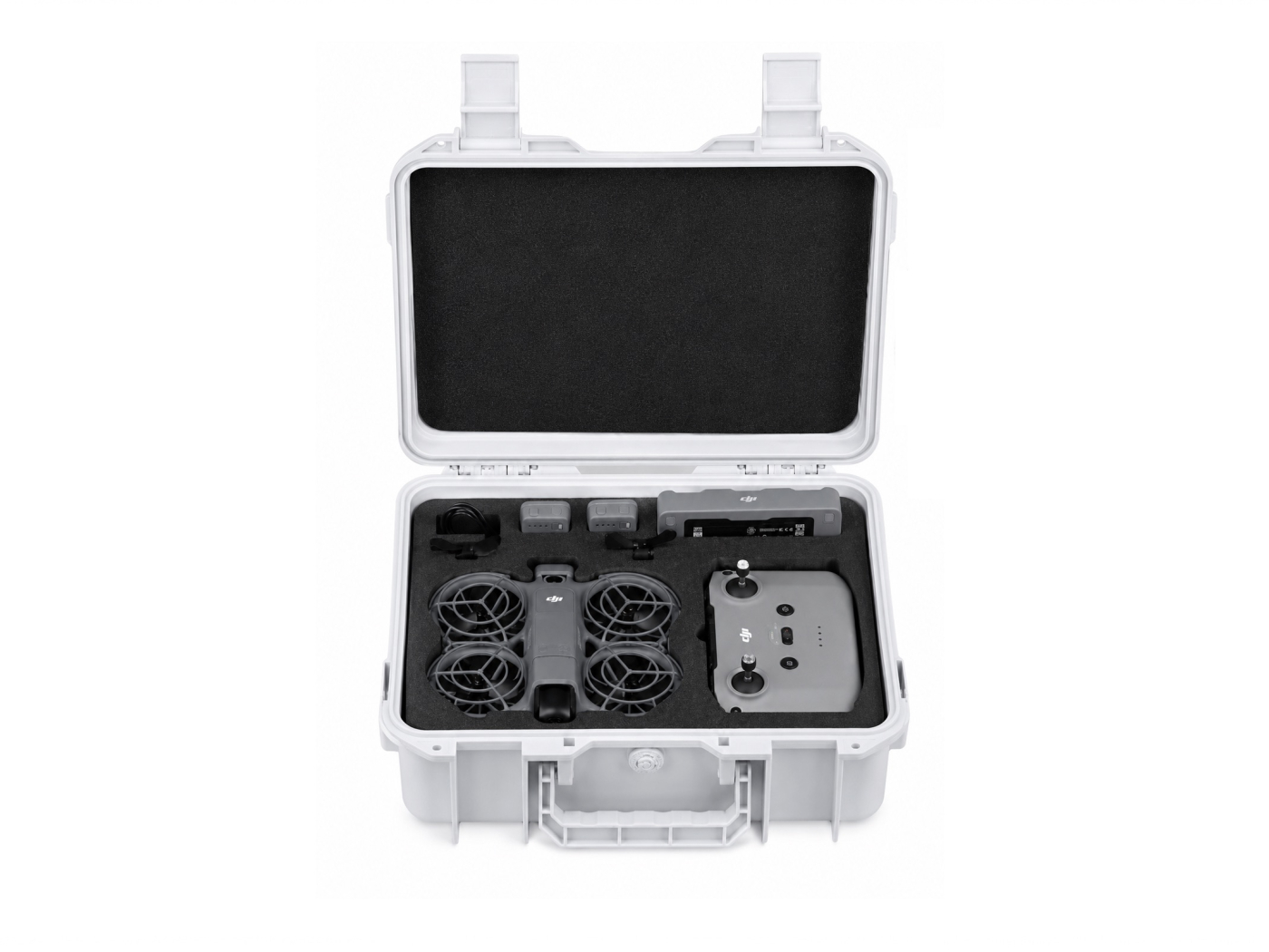 Bílé antiexplozní pouzdro pro dron DJI Neo 2 + DJI RC-N3.jpeg