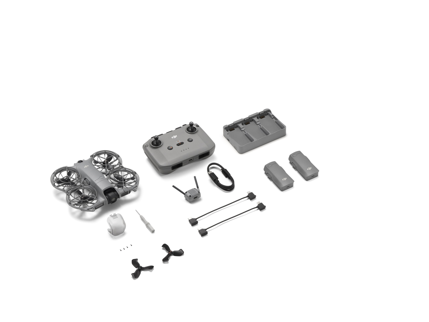 DRON DJI Neo 2 Fly More Combo transiever obsah balení DRONPRO