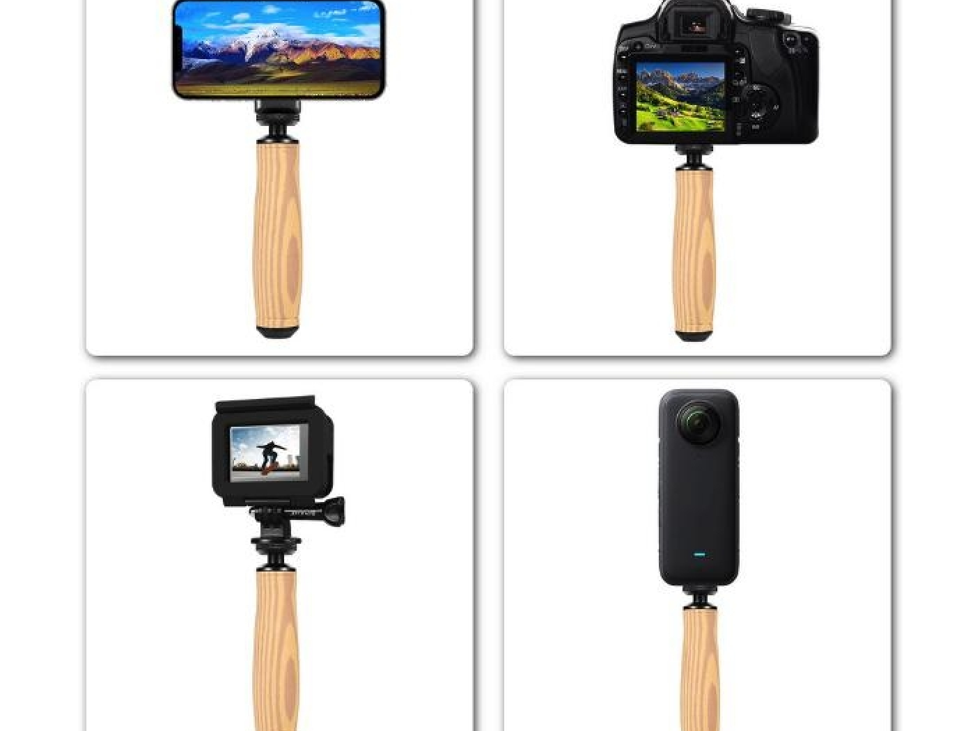 Houbová rukojeť pro akční kamery