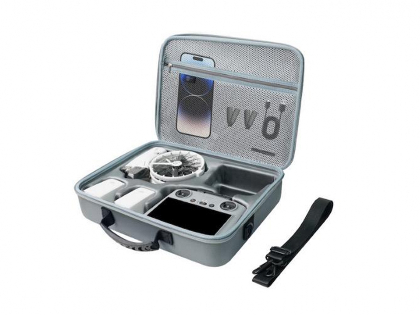 Šedé voděodolné pouzdro na dron DJI Flip + DJI RC 2