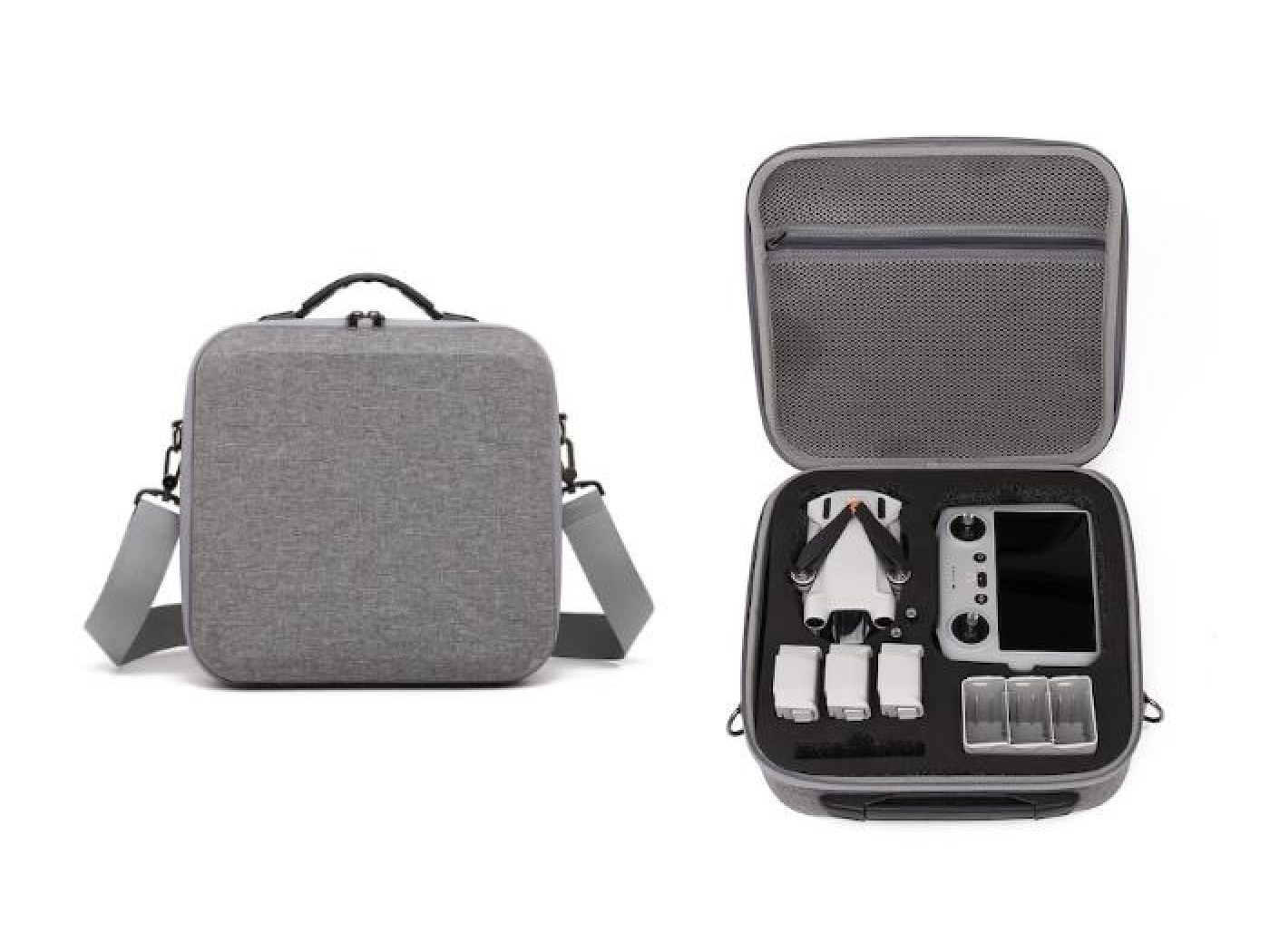Šedé nylonové pouzdro s popruhem na dron DJI Mini 3 / Mini 3 Pro