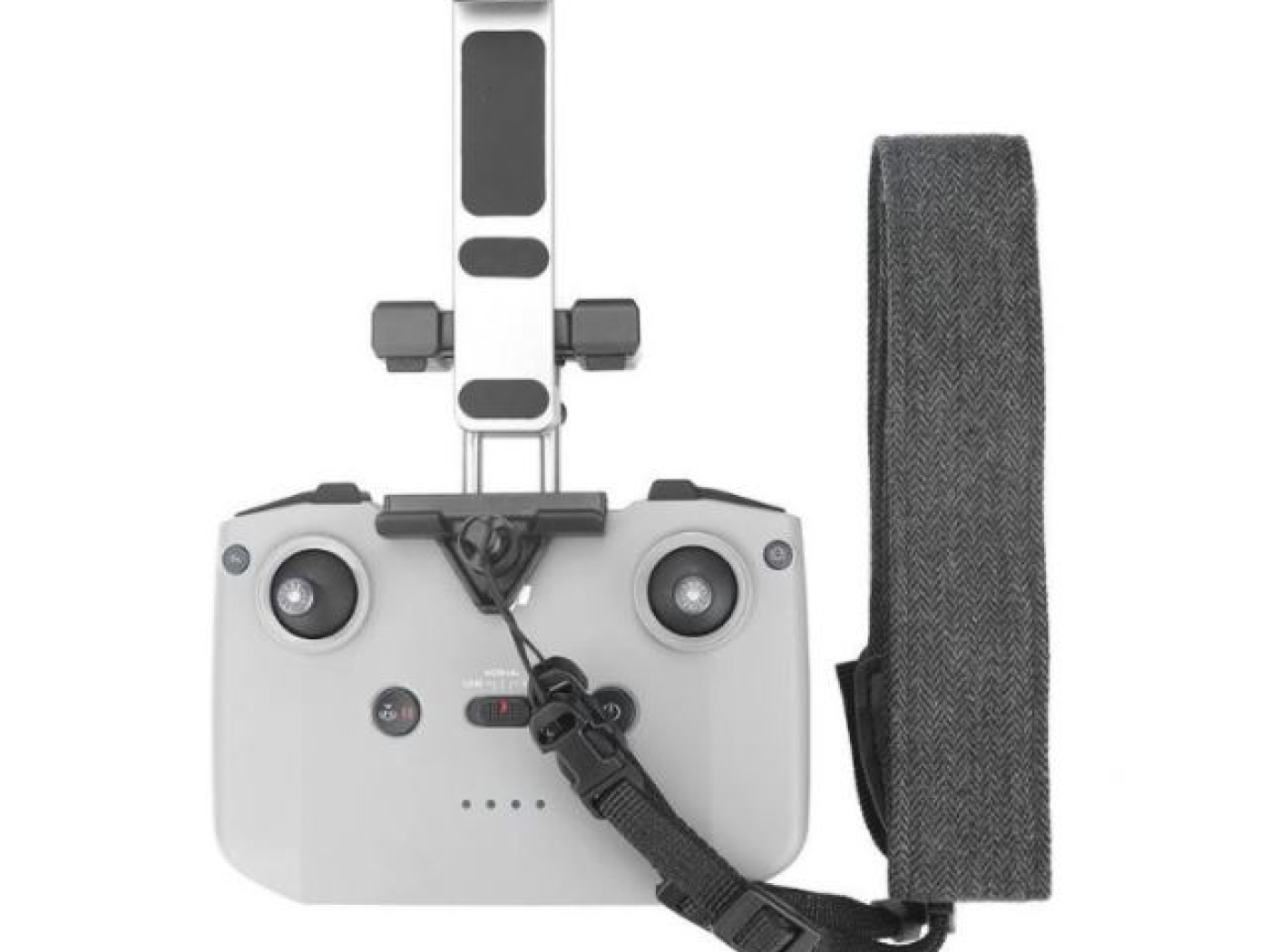 Hliníkový držák tabletu s popruhem na dálkový ovladač (natažení pružiny do 16,5cm)