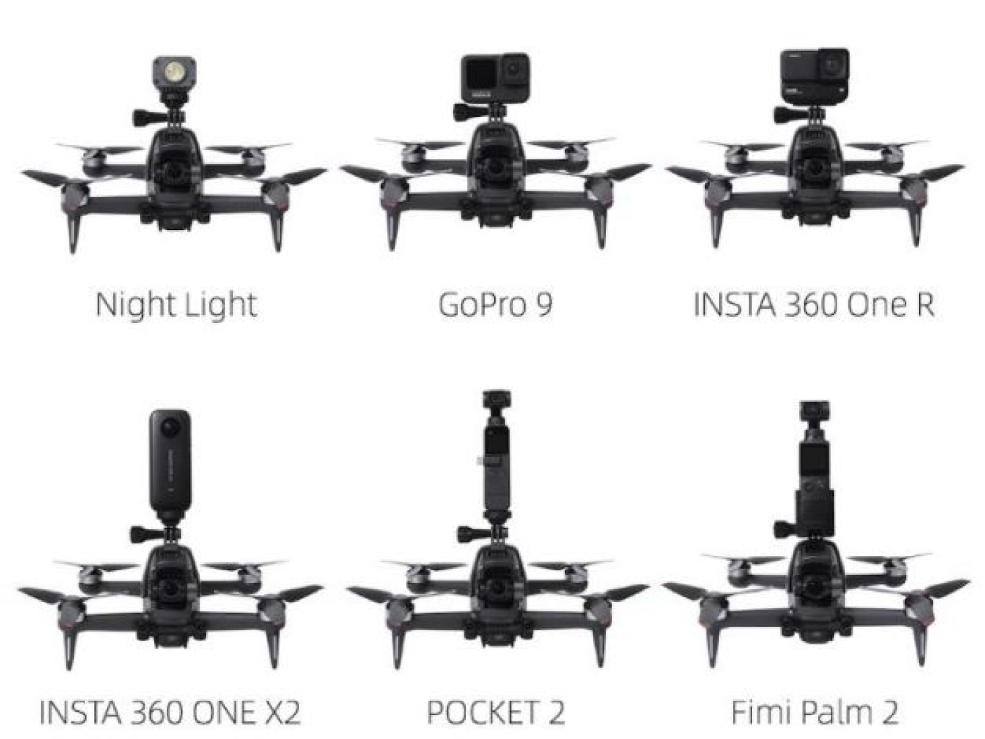 Držák akční kamery na DJI FPV závodní dron