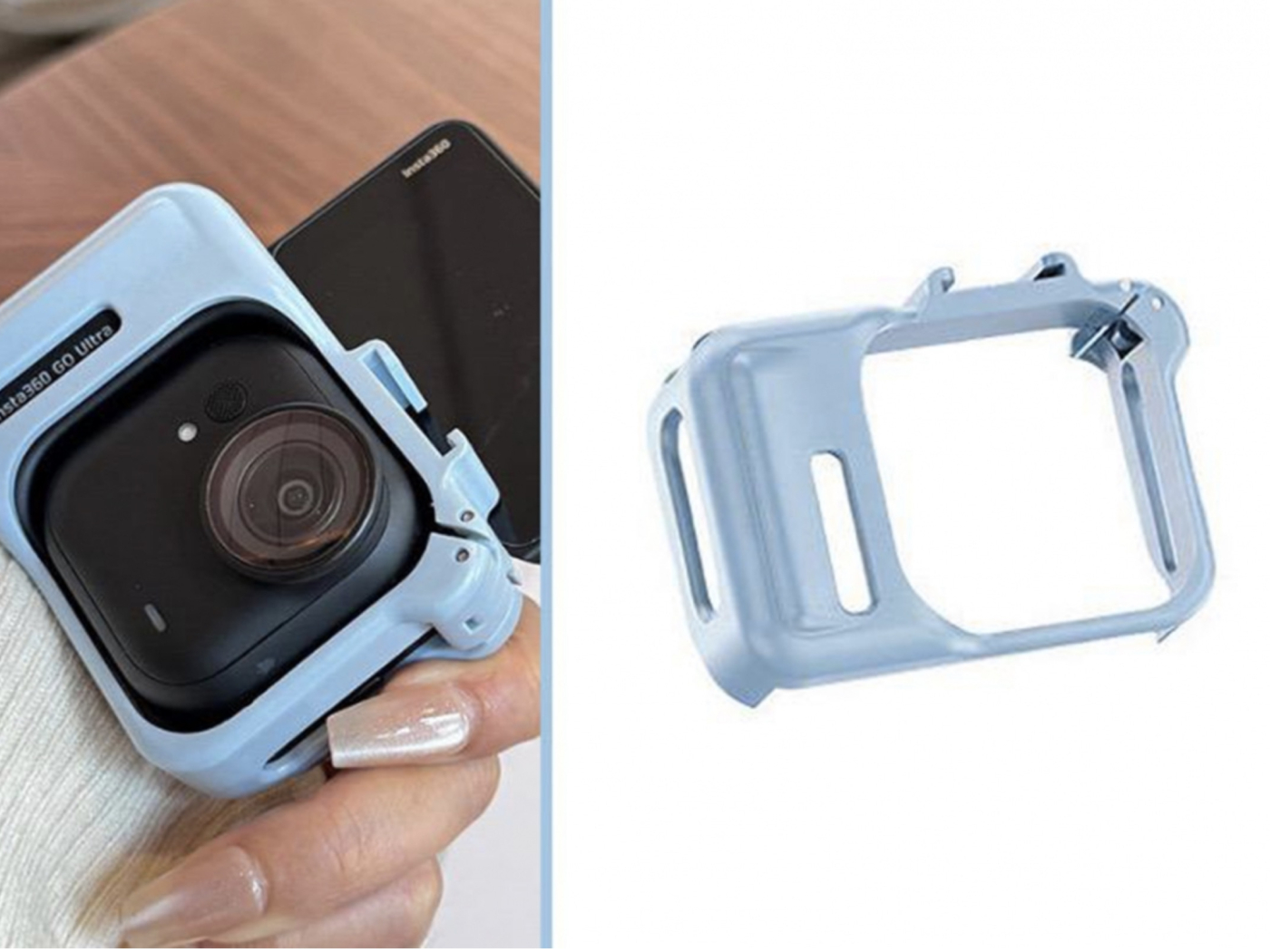 Modrý ochranný rám pro kameru Insta360 GO Ultra.jpeg