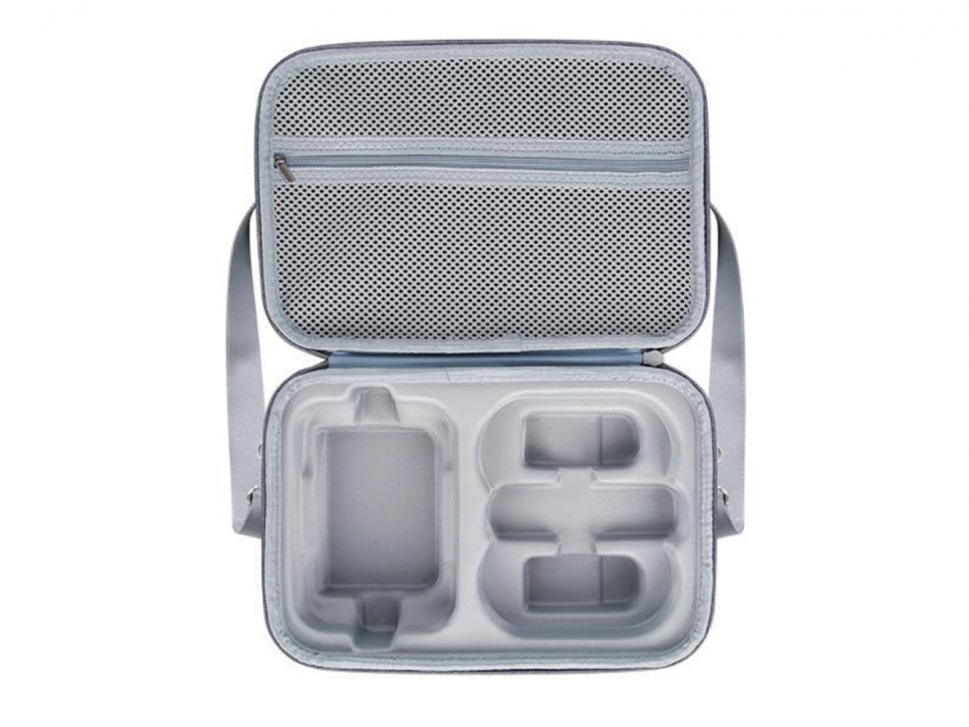 Šedé pouzdro s popruhem přes rameno na dron DJI Neo