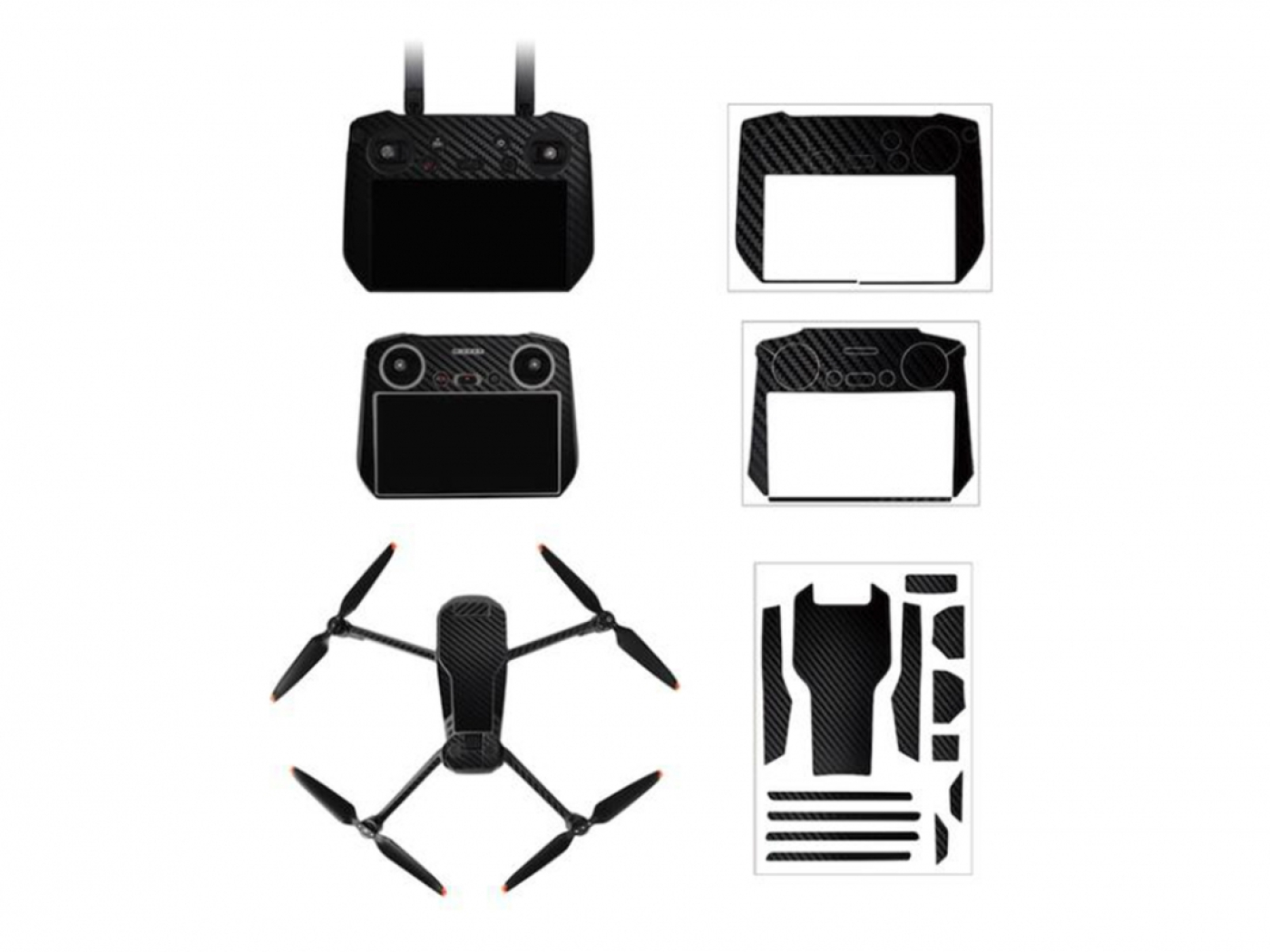 Černý polep na dron DJI Mavic 3 Pro + DJI RC