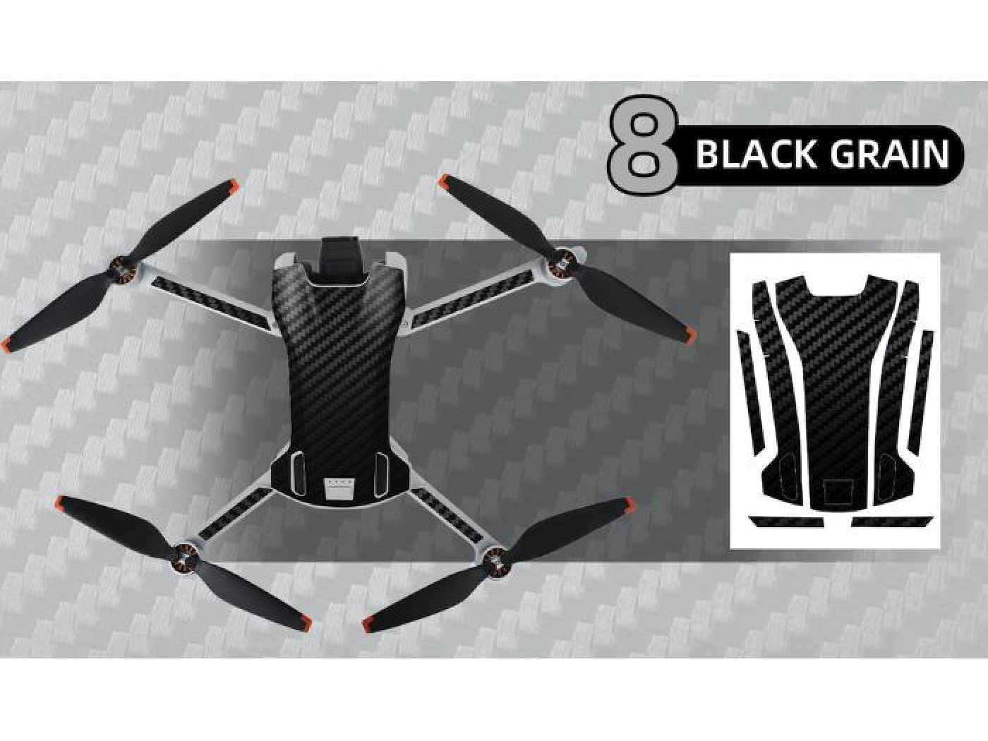 Černý polep na dron DJI Mini 3