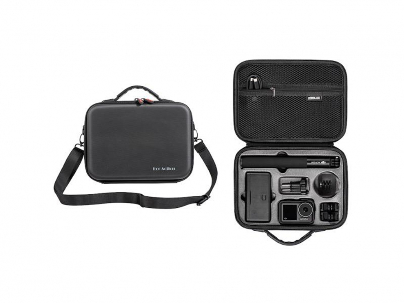 PU pouzdro s popruhem na kameru DJI Osmo Action 3 / Osmo Action 4