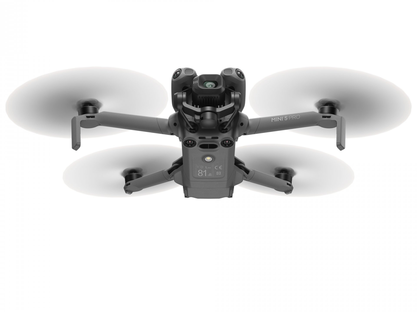 DJI Mini 5 PRO-rozložený, zdola, 45°