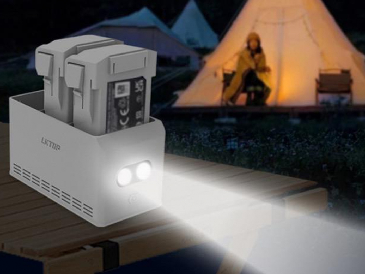 Dvoucestný nabíjecí hub s LED světlem 3v1 pro dron DJI Mini 3 Pro / DJI Mini 4 Pro