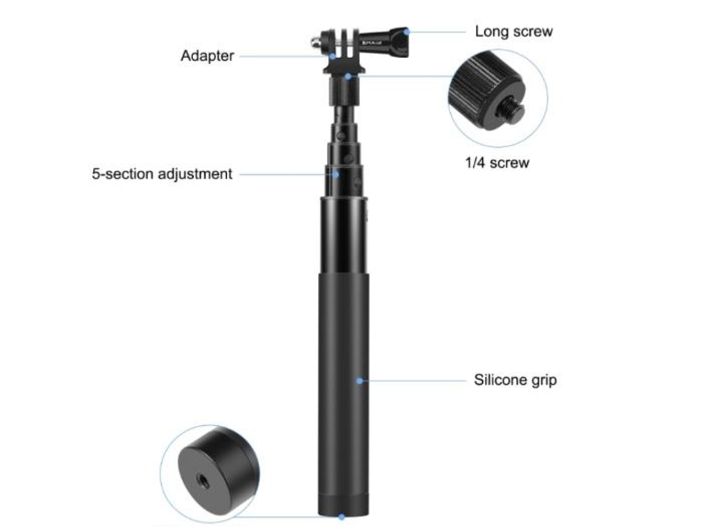 Prodlužující selfie tyč na kameru Insta360 X3 / X2 / One RS (73,5 cm)