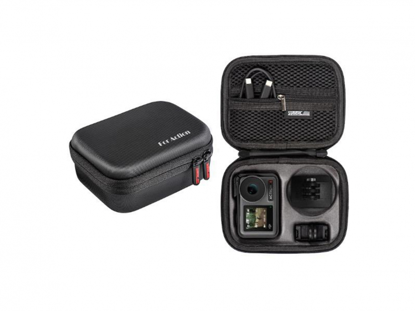 PU černé pouzdro na kameru DJI Osmo Action 3 / Osmo Action 4