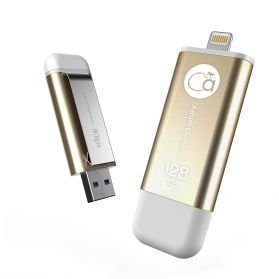 Adam Elements iKlips flash disk s Lightningem 128 GB zlatý