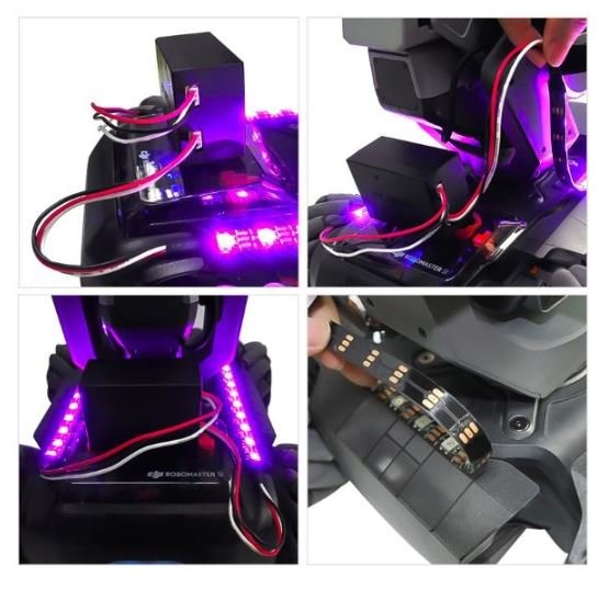 Led osvětlení s ovládáním na DJI RoboMaster S1 fialové