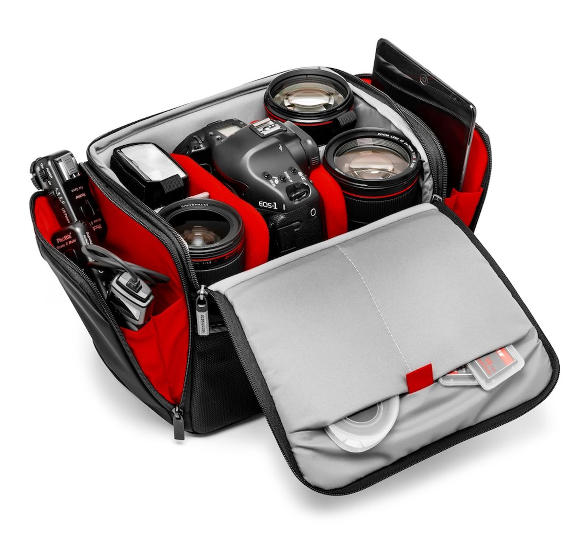 Manfrotto Advanced Camera Shoulder Bag A7 pro DJI Mavic series vnitřek 