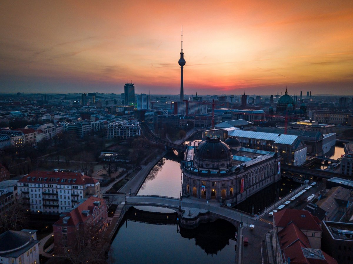 Berlin sunset drone photography