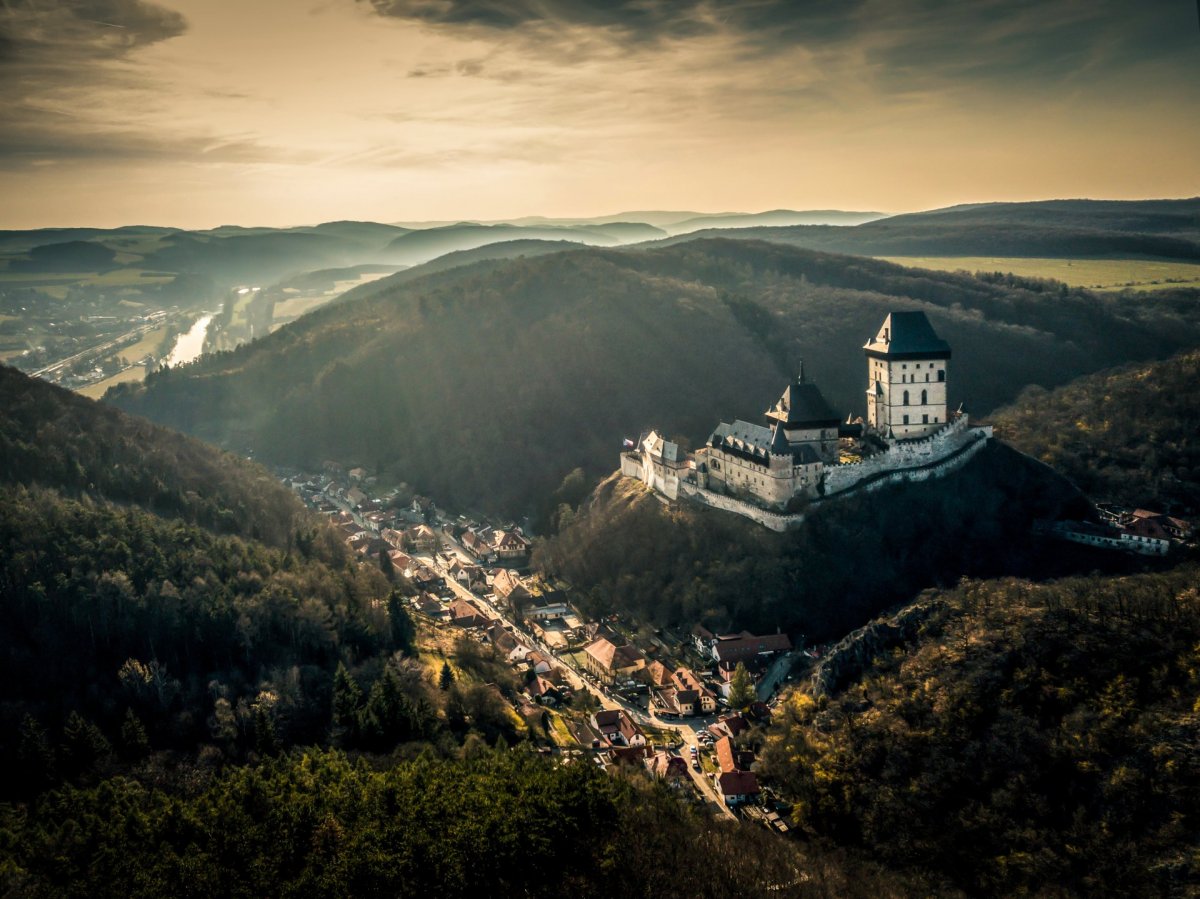 Karlštejn Castle drone photography