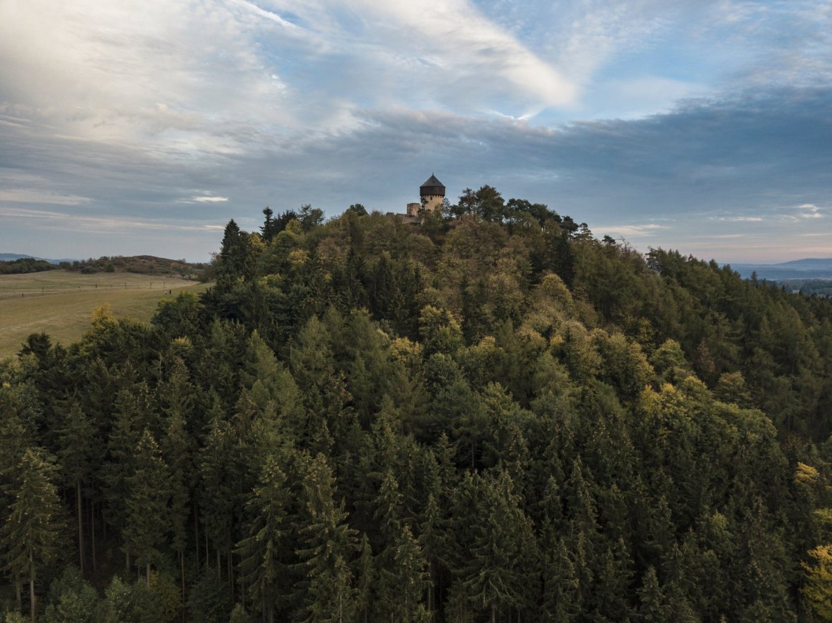 Tower on the hill drone photography