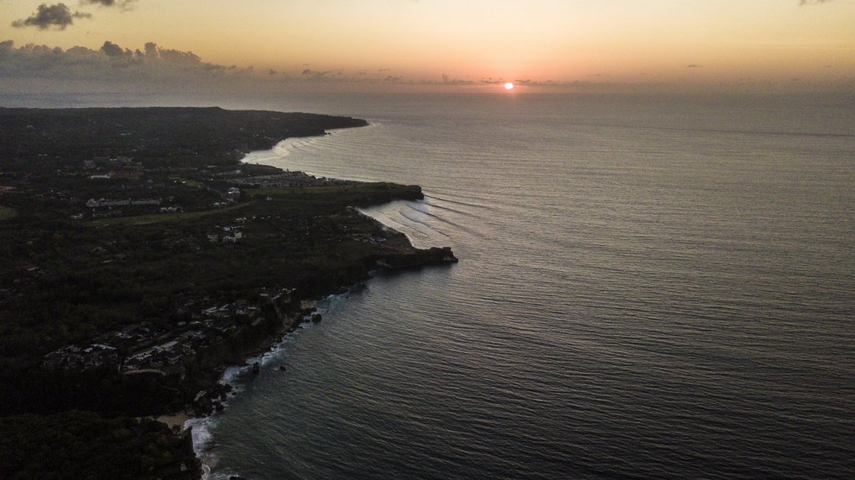 Bali and sunset from drone