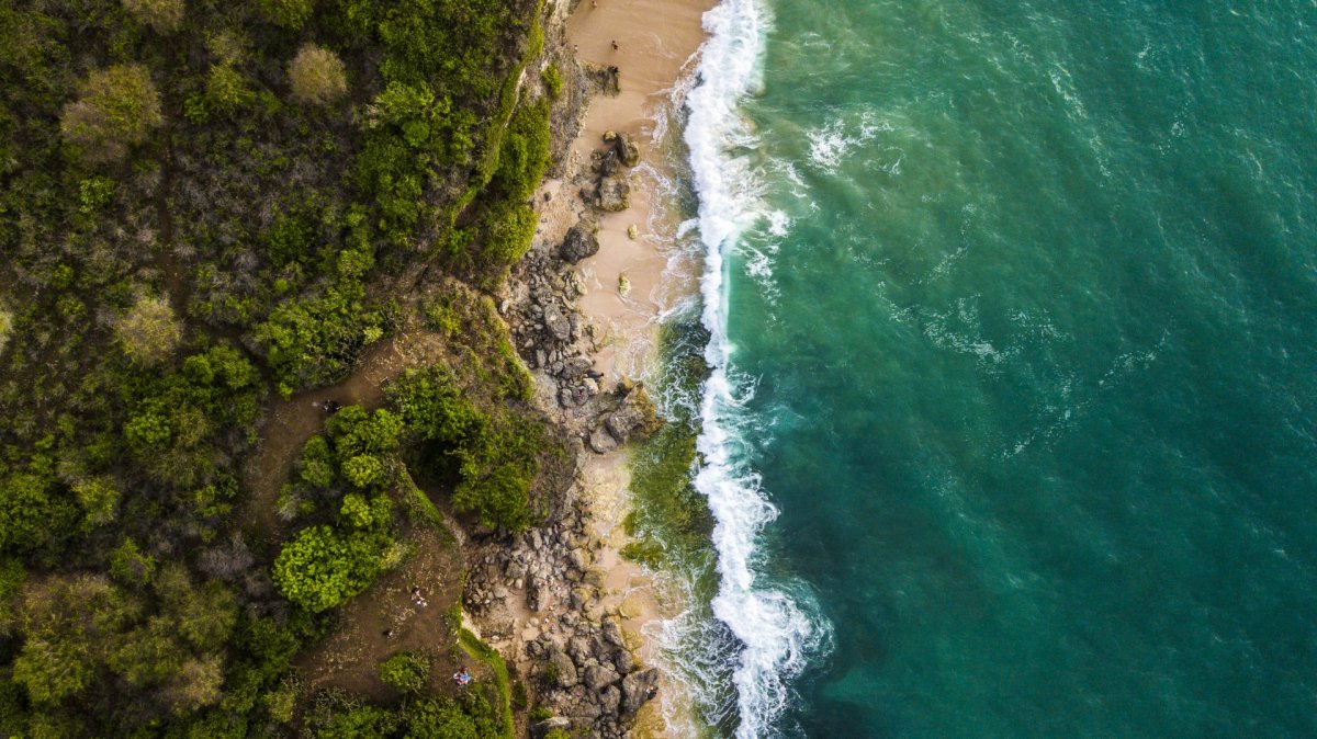 Drone photography Bali beach and sea