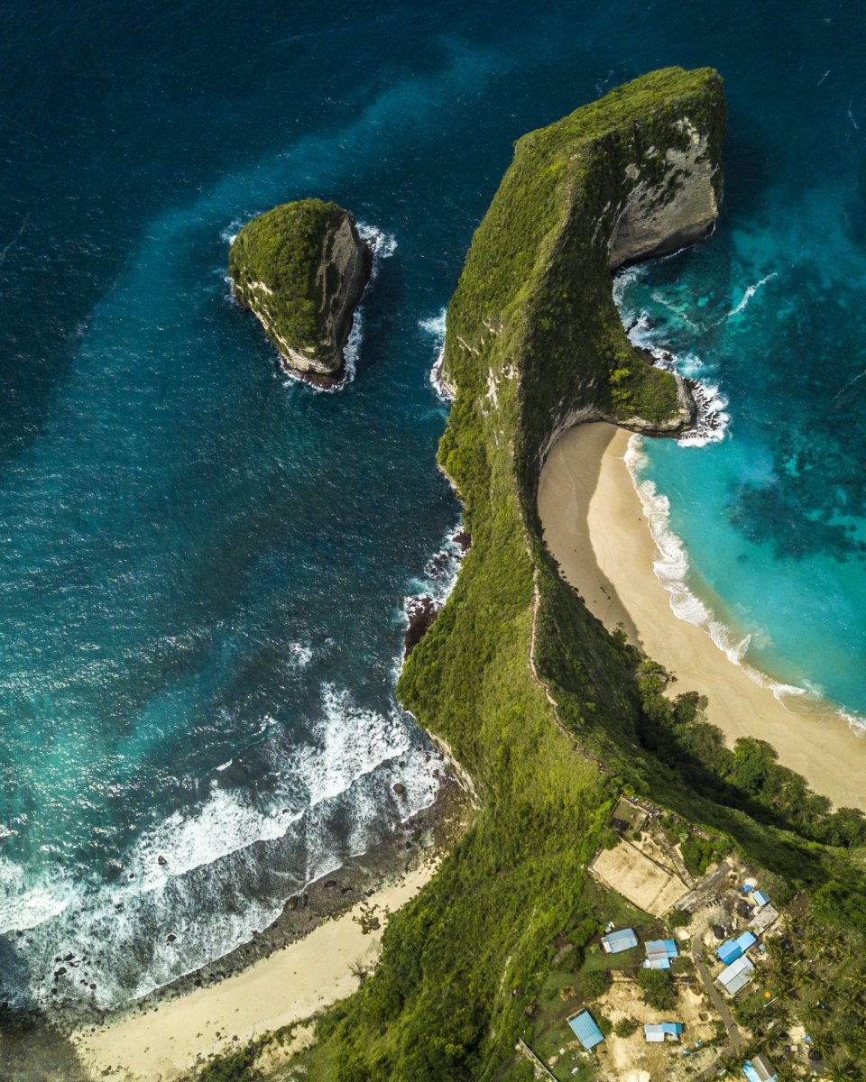 Bali cliff from drone