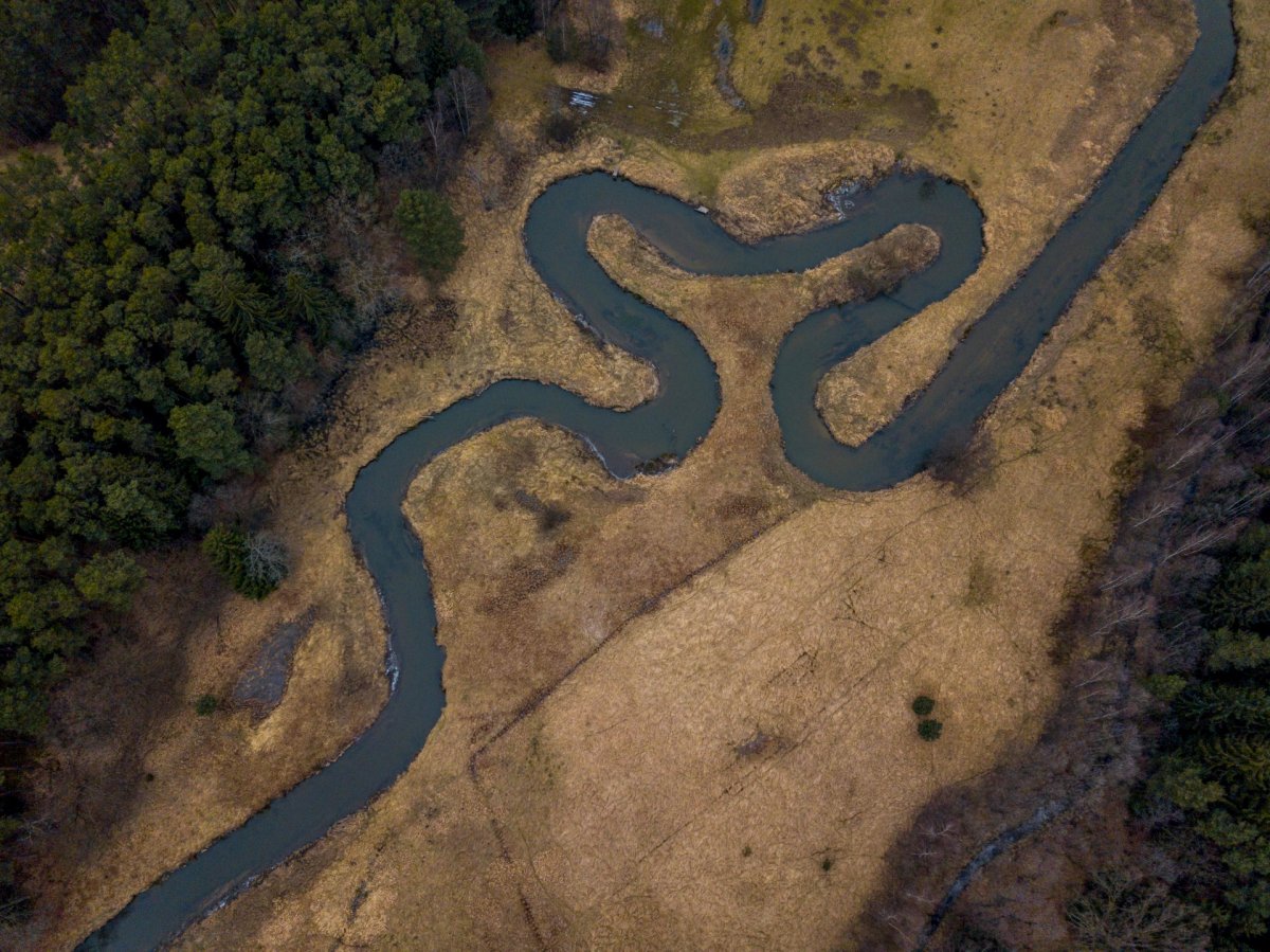 River from above drone photography