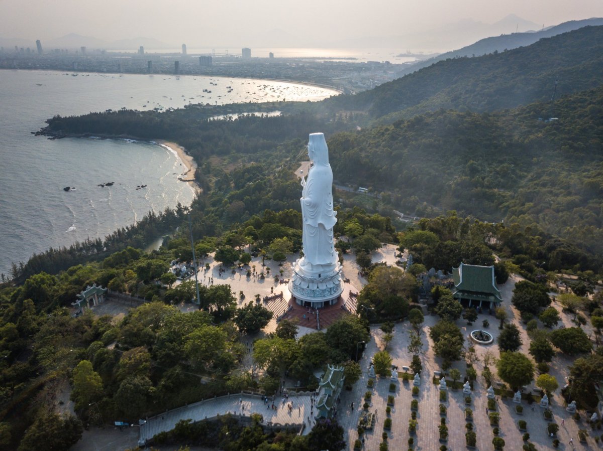 Vietnam statue from drone