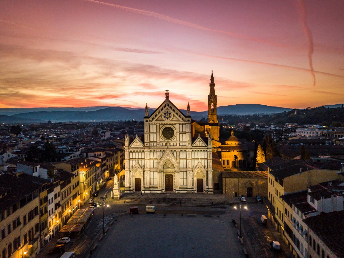 Basilica di Santa Croce drone photography