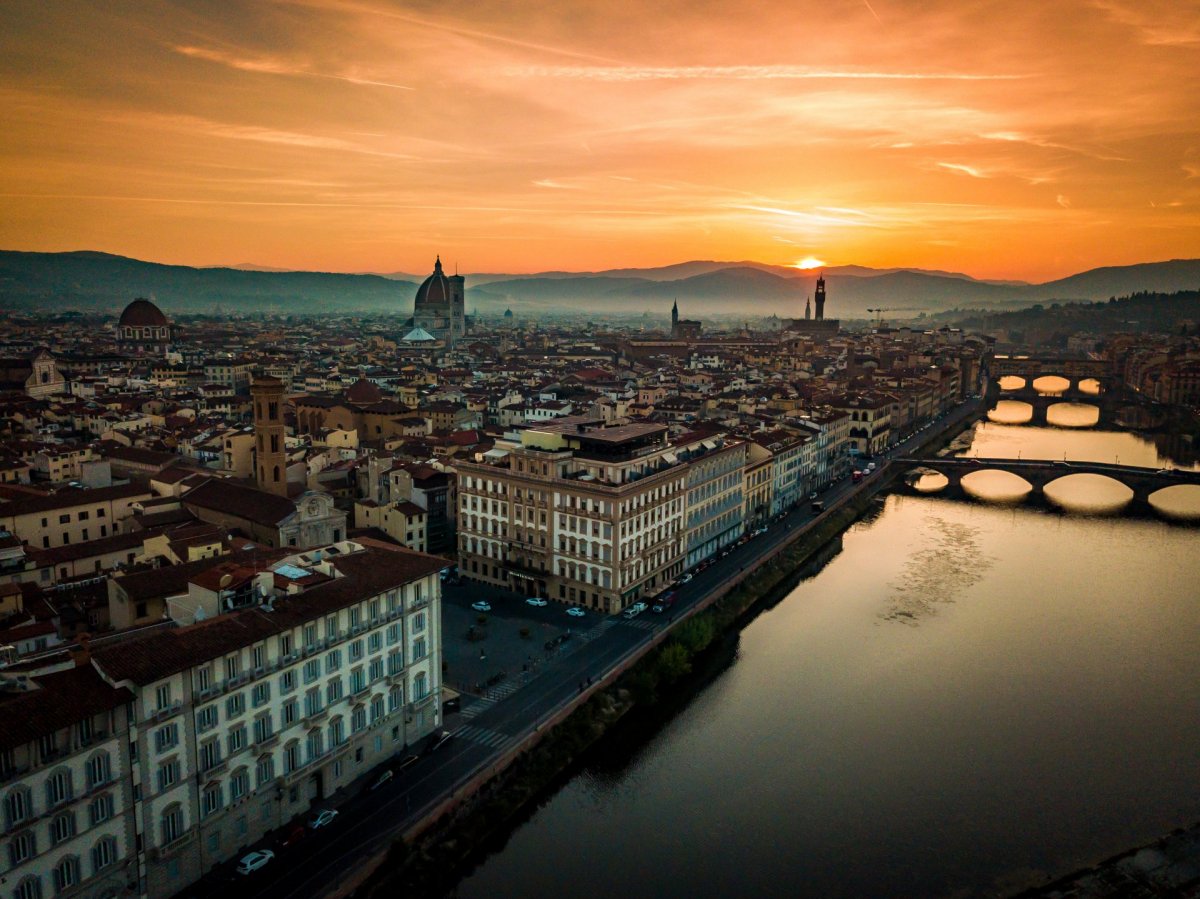Florence sunrise from drone