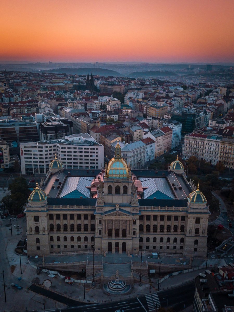 National Museum Prague front drone photo