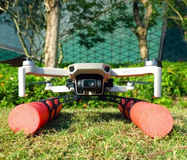 Plovoucí přistávací podvozek na dron DJI Mavic Mini zepředu 