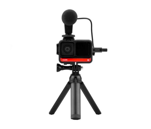 3.5 mm adaptér + mikrofon na kameru Insta360 ONE R zepředu