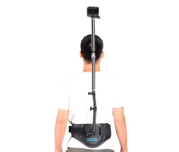 Bederní pás + selfie tyč na kameru Insta360 ONE R zezadu