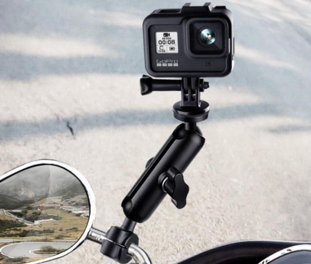 Držák akční kamery na motorku (typ 4) nasazení