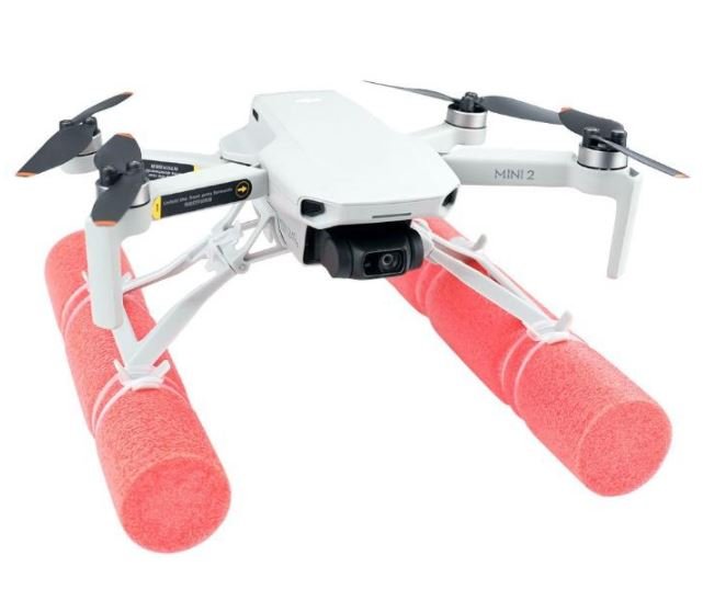 Plovoucí přistávací podvozek na dron DJI Mavic Mini, Mini 2 nasazený
