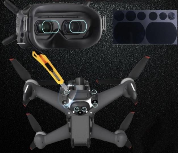 Ochranné sklo na čočky FPV Goggles V2 a čidla závodního dronu