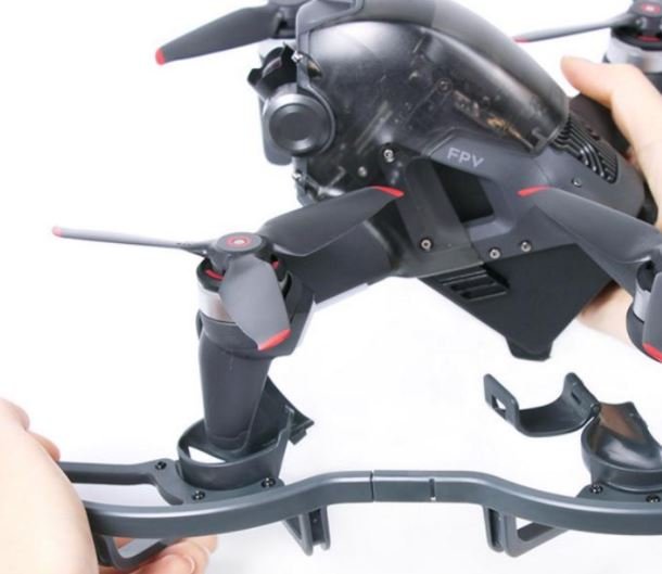 Ochranné oblouky na DJI FPV závodní dron nasazené
