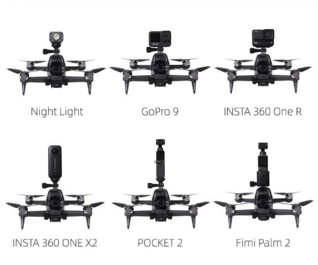 Držák akční kamery na DJI FPV závodní dron kompatibilita
