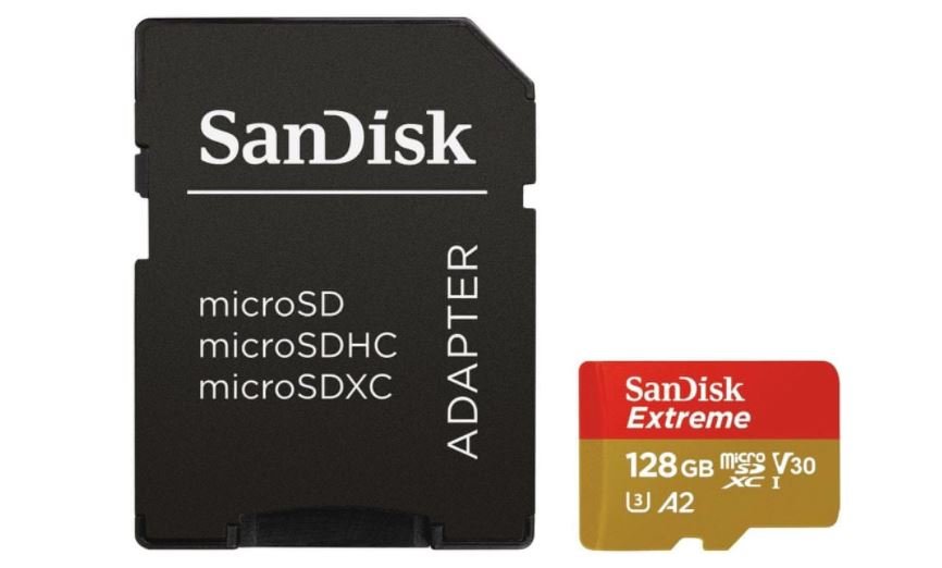 SanDisk MicroSDXC 128GB Extreme A2 UHS-I (V30) U3 + SD adaptér