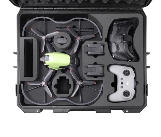 Voděodolný kufr na DJI FPV závodní dron vnitřek 