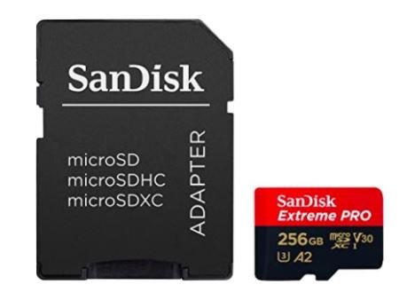 SanDisk MicroSDXC 256GB Extreme PRO A2 UHS-I (V30) U3 + SD adaptér 
