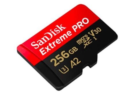 SanDisk MicroSDXC 256GB Extreme PRO A2 UHS-I (V30) U3 + SD adaptér ze strany