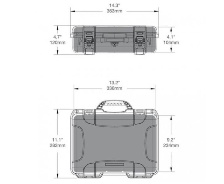 Odolný kufr NANUK 910 pro dron DJI Mini 2 rozměry