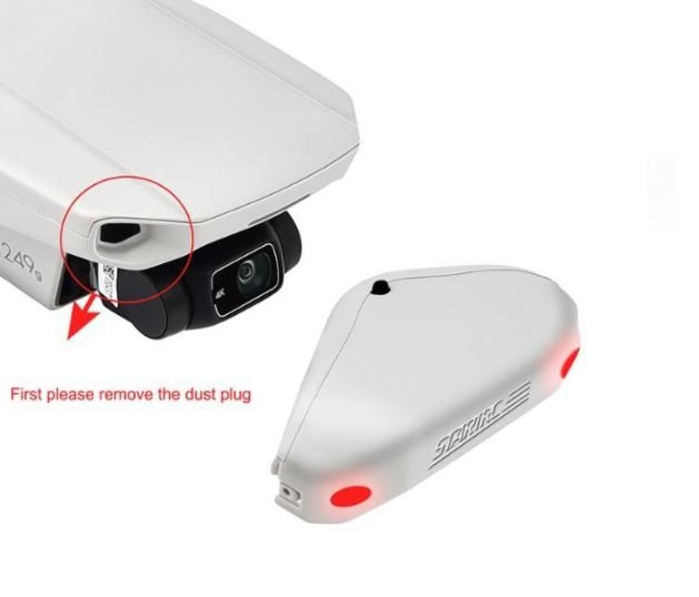 Přední červená světla na dron DJI Mavic Mini, Mini 2 detail